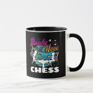 Caneca Bela em Movimento - Jogador de Xadrez para Meninas