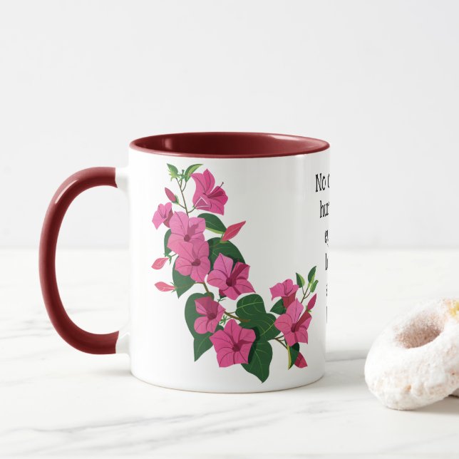 Caneca Bela Especialidade Floral de Magia Personalizada (Com Donut)