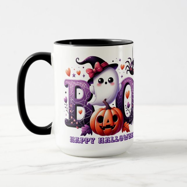 Caneca Bela Espírito Personalizável do Halloween (Esquerda)