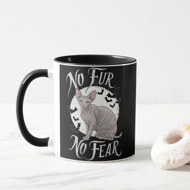 Caneca Bela Gato Esfingx no Halloween (Com Donut)