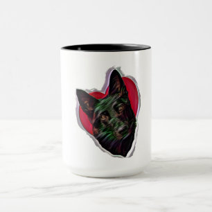 Caneca Bela German shepherd Negra PopArt