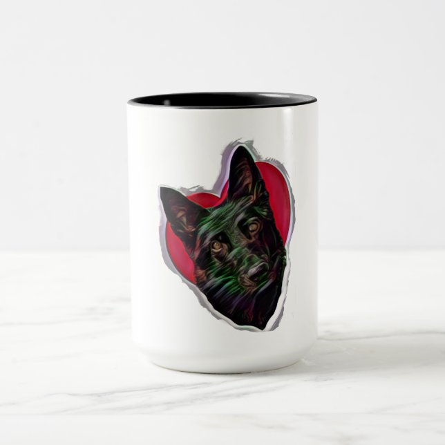 Caneca Bela German shepherd Negra PopArt (Centro)