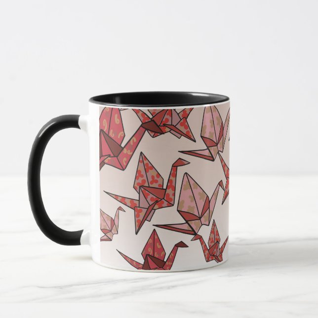 Caneca Bela grua de papel Red Origami (Esquerda)