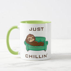Caneca Bela preguiça Engraçada Só Chillin