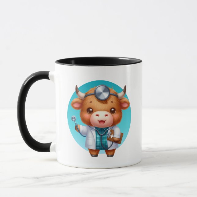 Caneca Bela vaca Doutor adiciona monograma Café (Esquerda)