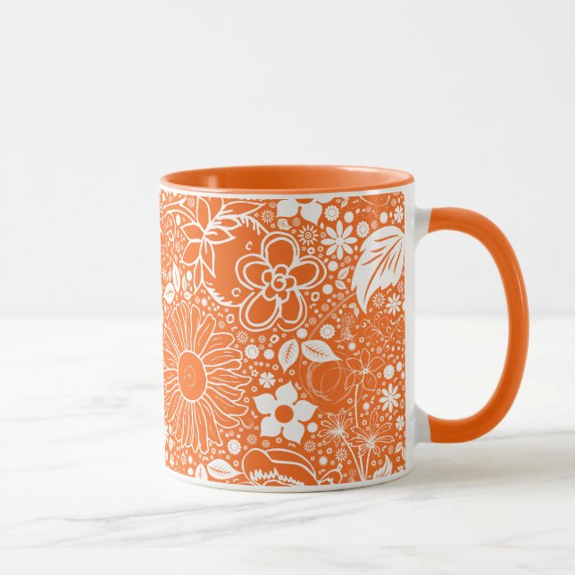 Caneca Belas Botânicas Laranja Ringer Coffee Mug (Direita)