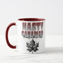 Caneca Beleza Canadiana com Folha de Mapas e Bordas