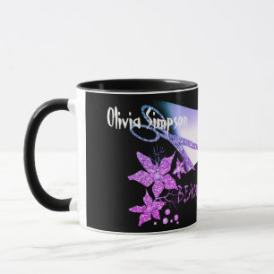 Caneca Beleza das Flores de Tesoura Brilhante com Leitura