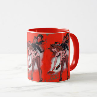 Caneca Beleza e Natal do Krampus Vintage