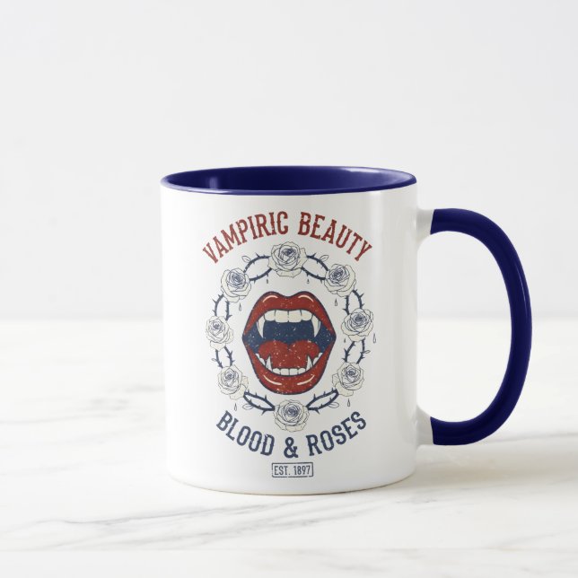 Caneca Beleza Vampírica Sangue E Rosas (Direita)