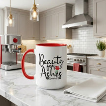Caneca Beleza Vermelha para Cinzas Isaías 61:3