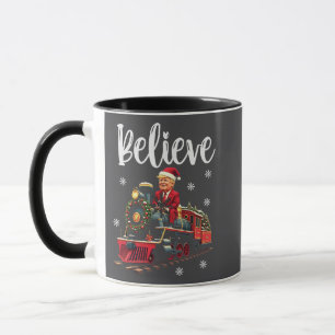 Caneca Belive Trump Andando em Papais noeis de Natal de t