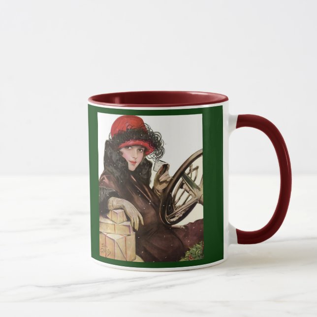 Caneca Belle, uma dama vintage comprando Natal (Direita)