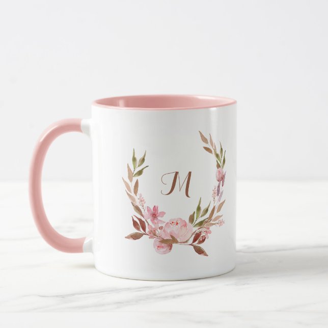 Caneca Belo Botânico | Rua Floral com Monograma (Esquerda)