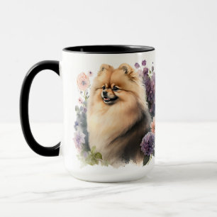 CANECA BELO CACHORRO POMERANIANO DE ÁGUA FLUFADA
