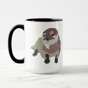 Caneca belo design de lontra Combo Mug, 15 oz