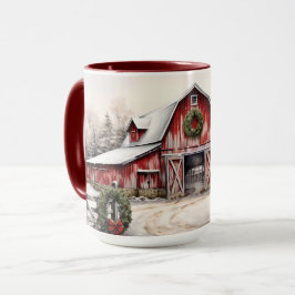Caneca Belo inverno de inverno Russo de Neve Vermelha Nat