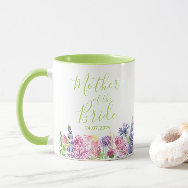 Caneca Belo Jardim de Flores Silvestres Mãe da Noiva  (Com Donut)