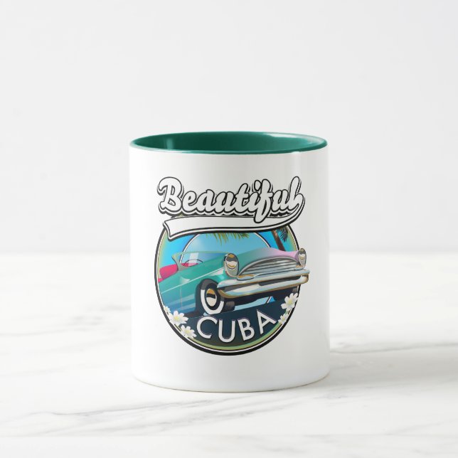 Caneca Belo logotipo retrô de Cuba. (Centro)