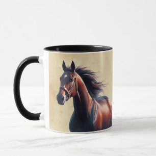 Caneca Belo nome personalizado de Cavalo Marrom