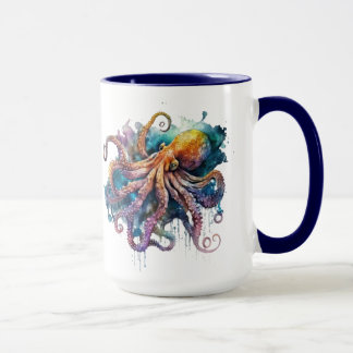 Caneca Belo Octopus De Aquarela