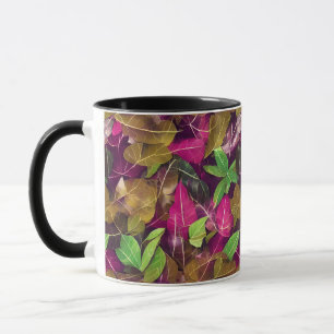 Caneca Belo Padrão de Folha de outono