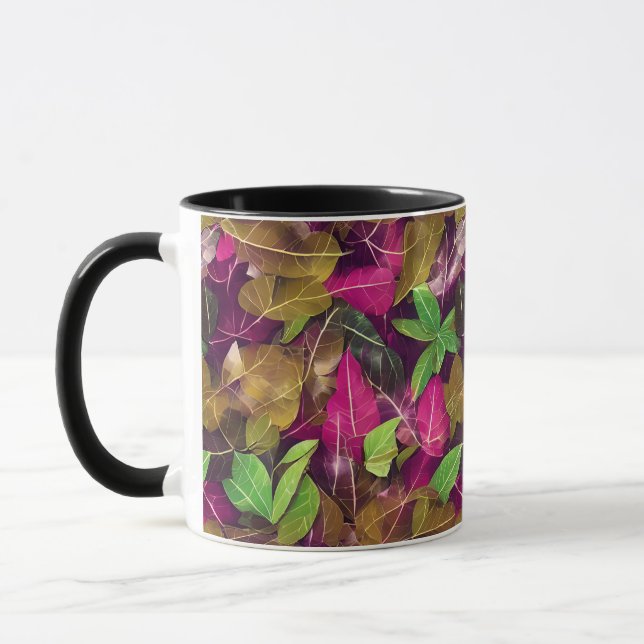 Caneca Belo Padrão de Folha de outono (Esquerda)