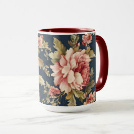 Caneca Belo Padrão Floral Italiano