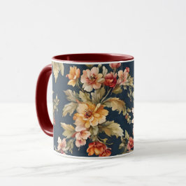Caneca Belo Padrão Floral Italiano