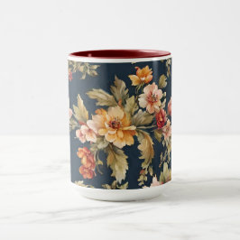 Caneca Belo Padrão Floral Italiano