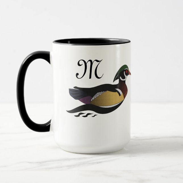 Caneca Belo Pato de Madeira Nadando (Esquerda)