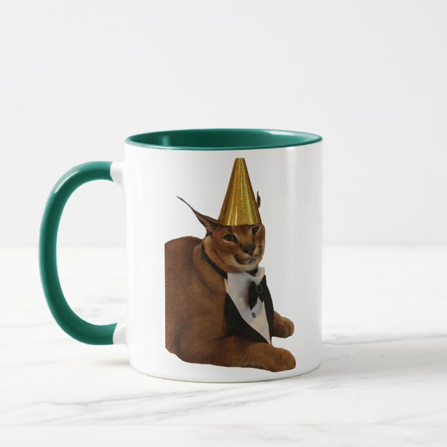 Caneca Belo Presente de Aniversário do Grande Floppa Gato (Esquerda)