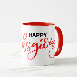 Caneca Belo Texto Feliz Dia de Ação de Graças Típica Mug