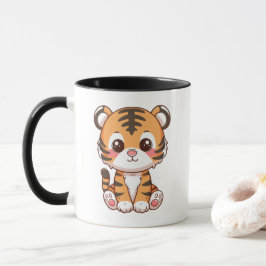 Caneca Belo tigre-bebê sentado Cartoon