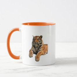 Caneca Belo Tigre de Bengala Rosto e Foto de Pinças