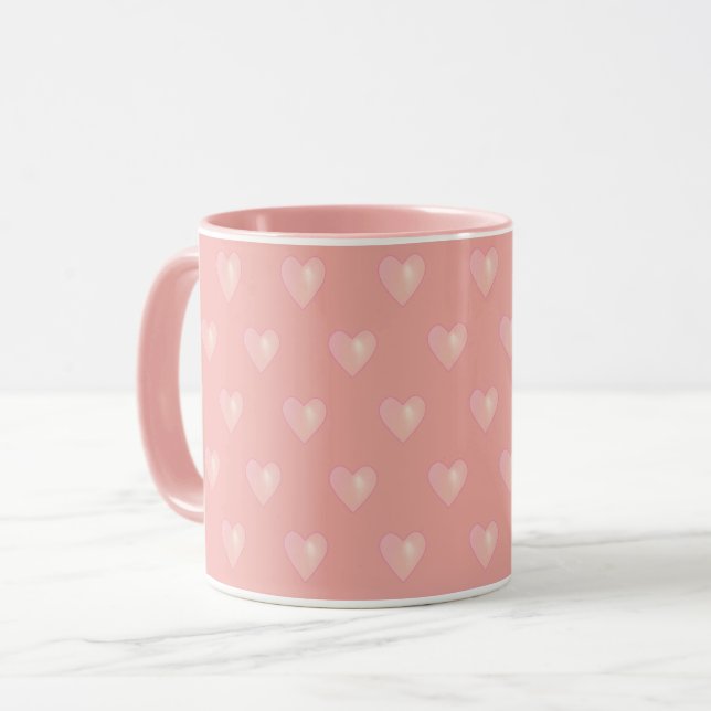 Caneca Belos Corações Rosa a Rosa (Frente Esquerda)