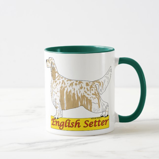 Caneca Belton azul e alaranjado do Setter inglês (Direita)