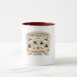 Caneca Bem-vindo à Família Assustadora Personalizada no H