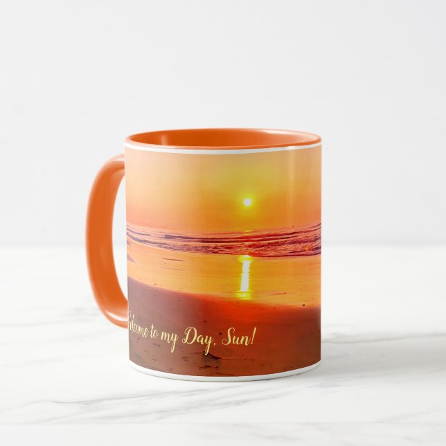Caneca Bem-vindo ao meu Dia, Sun! (personalizável) (Frente Esquerda)