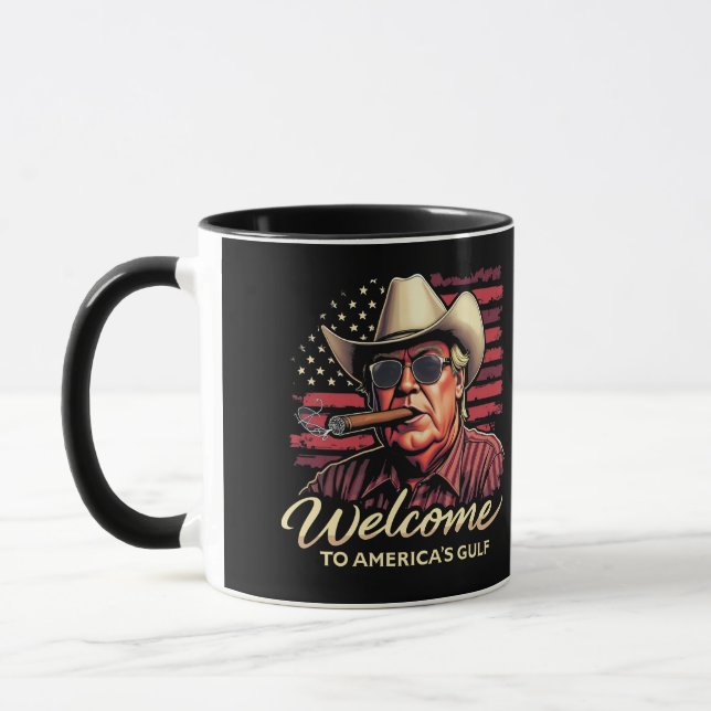 Caneca Bem-vindos à América do Funny do Golfo (Esquerda)