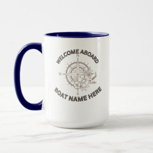 Caneca Bem-vindos a bordo dos escudos