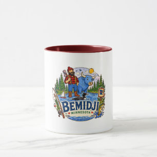 Caneca Bemidji Minnesota Paul Bunyan & Babe, o Boi Azul