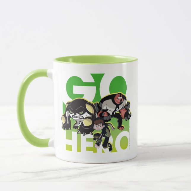 Caneca Ben Tennyson, Cannonbolt e Quatro Braços - Ir Heró (Esquerda)