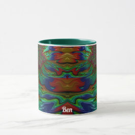 Caneca BEN ~ Zany 3D ~ Verde Vermelho Azul 3D