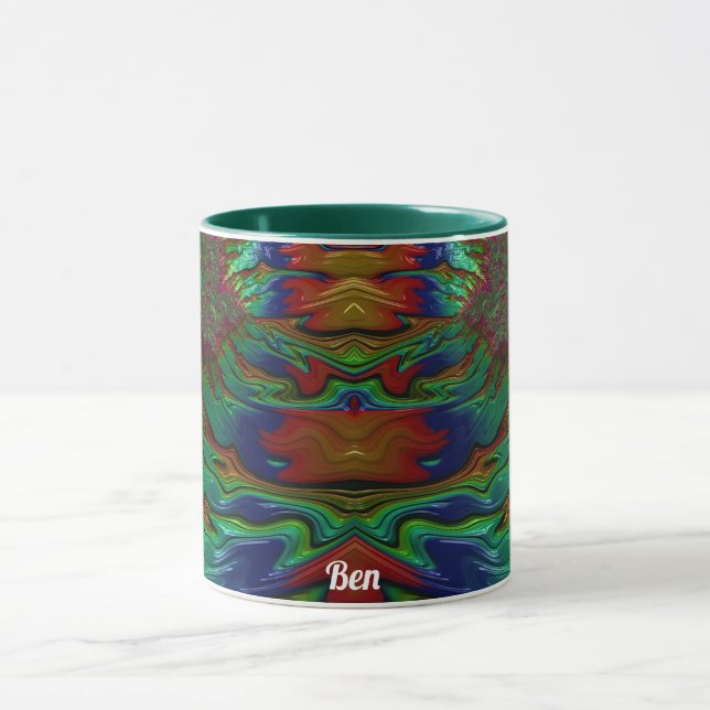 Caneca BEN ~ Zany 3D ~ Verde Vermelho Azul 3D (Centro)
