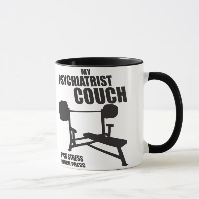 Caneca Bench Press - O Meu Sofá Psiquiatra - Construção d (Direita)