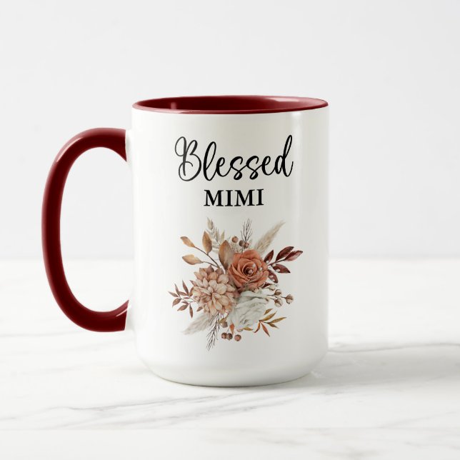 Caneca Bendito Mimi | Salmo 127:3 | Queda Floral (Esquerda)