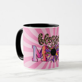 Caneca Bendito Rosa Mãe Floral Moderna