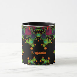 Caneca BENJAMIN ~ Cor - de - rosa verde preto