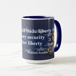 Caneca Benjamin Franklin Cote sobre a Liberdade